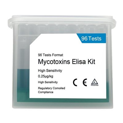 96 Tests Format Mycotoxins Elisa Kit High Sensitivity 0.25μg/kg High Sensitivity CE Marked Regulatory Compliance 96 Tests