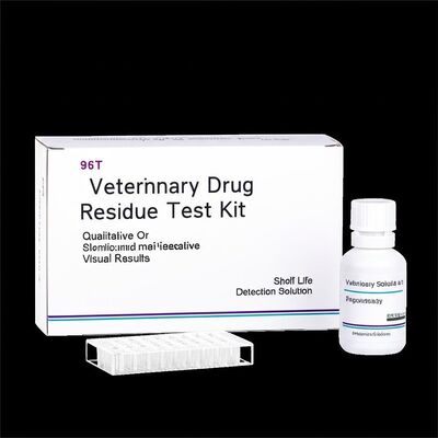 96T Veterinary Drug Residue Test Kit Qualitative Or Semi quantitative Visual Results Shelf Life 12 Months Detection Solution