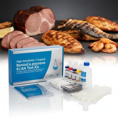 Bộ xét nghiệm ELISA Benzo[a]pyrene Độ nhạy cao (1.5ug/kg) ，Trong các sản phẩm thịt hun khói, nướng, barbecue và sản phẩm thủy sản hun khói, nướng, barbecue, v.v.