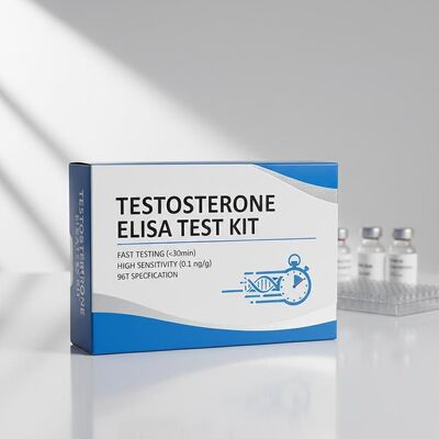 Testosterone ELISA Test Kit cho kiểm tra nhanh (< 30 phút) với độ nhạy cao (0,1 ng/g) và đặc điểm kỹ thuật 96T